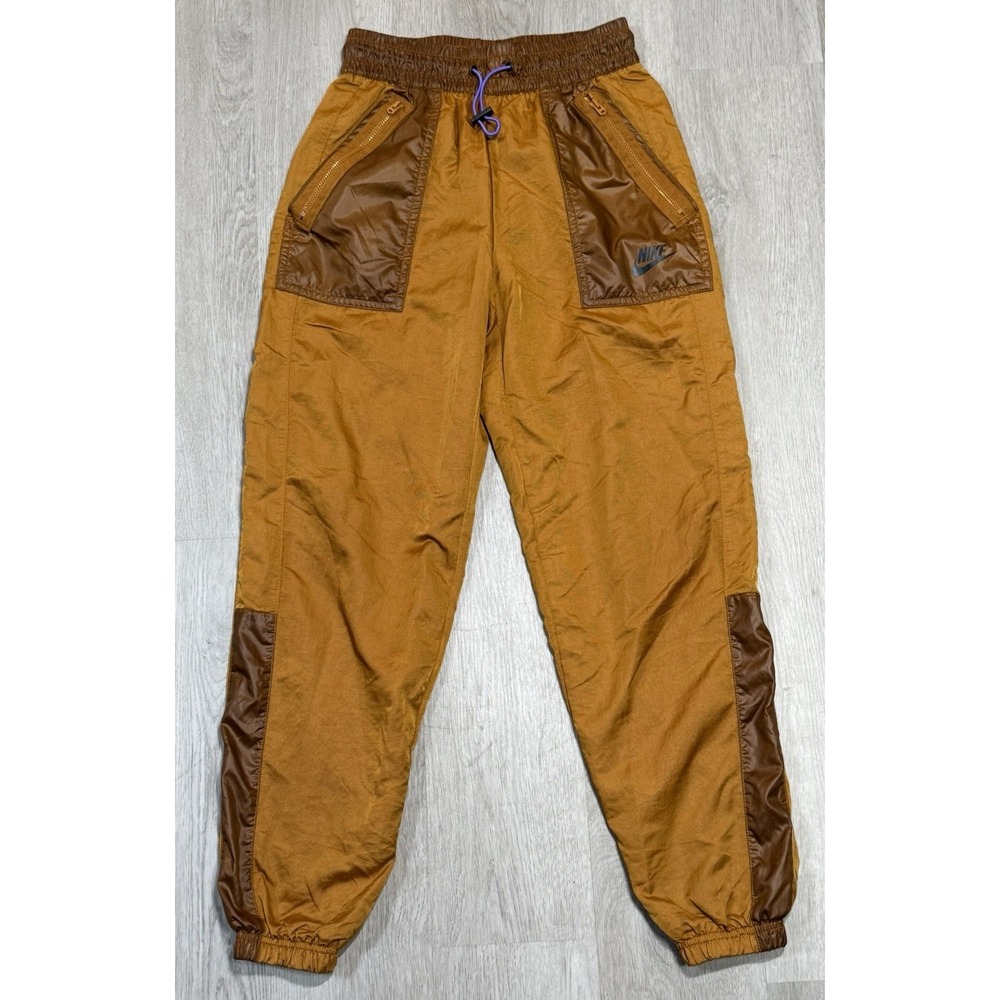 Nike Rebel Cargo Track Pants Womens XS Brown Orange Active Windbreaker Sweatpant